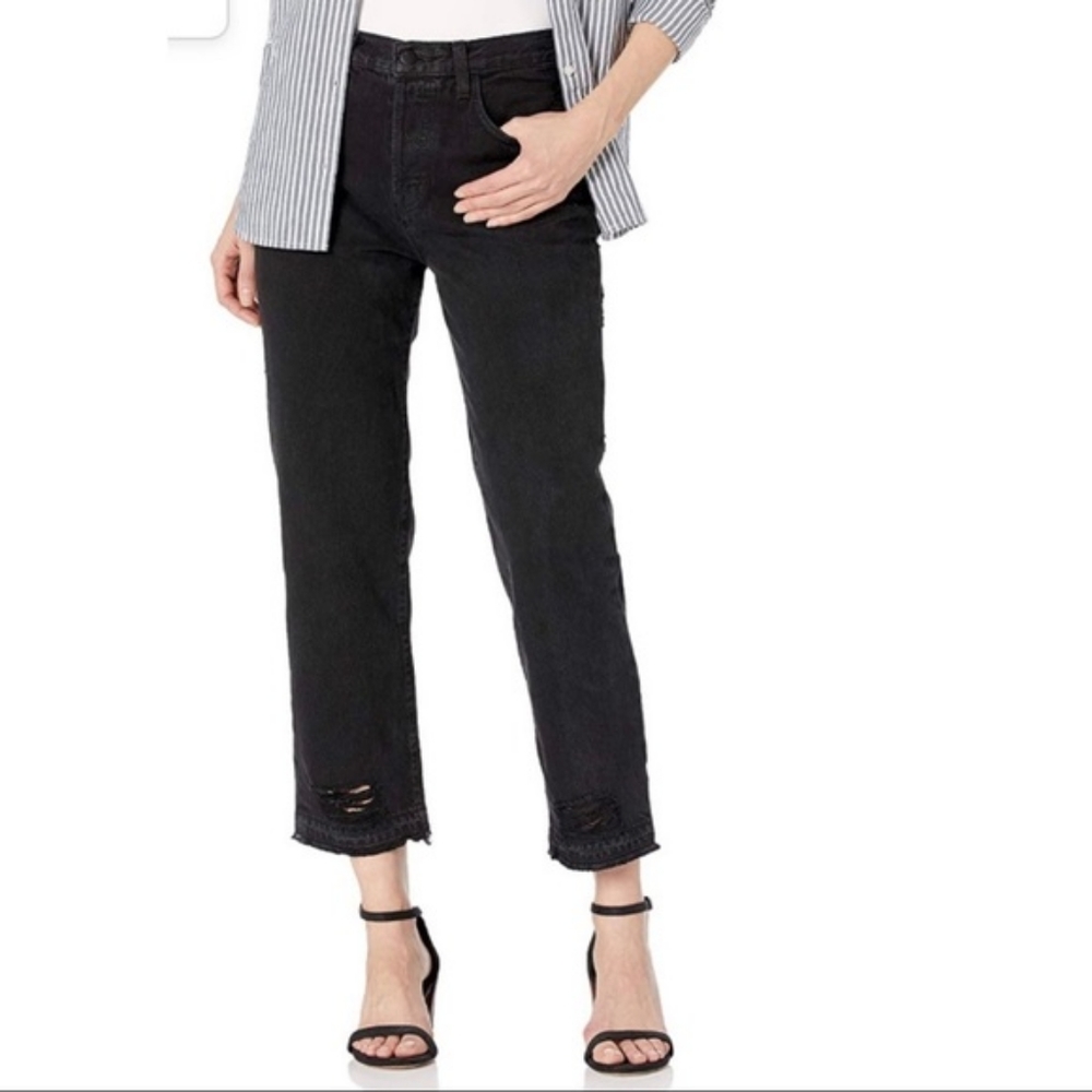 J Brand Ivy High Rise Crop Straight in Double Cross